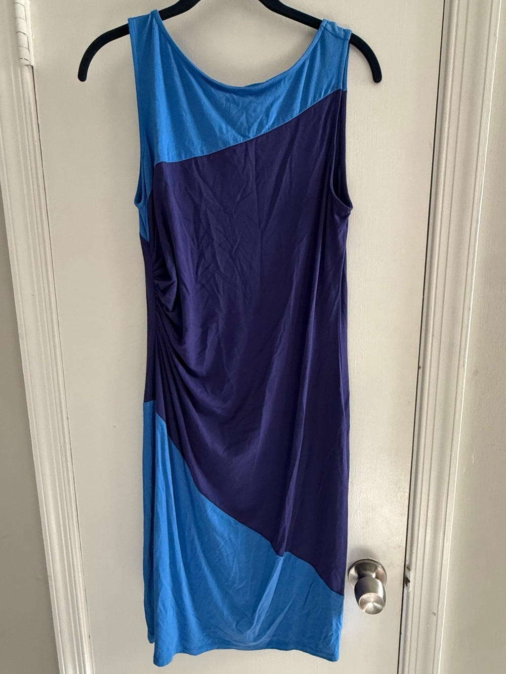 Tommy Bahama Sleeveless Two-Tone Blue & Navy Midi Dress Size M